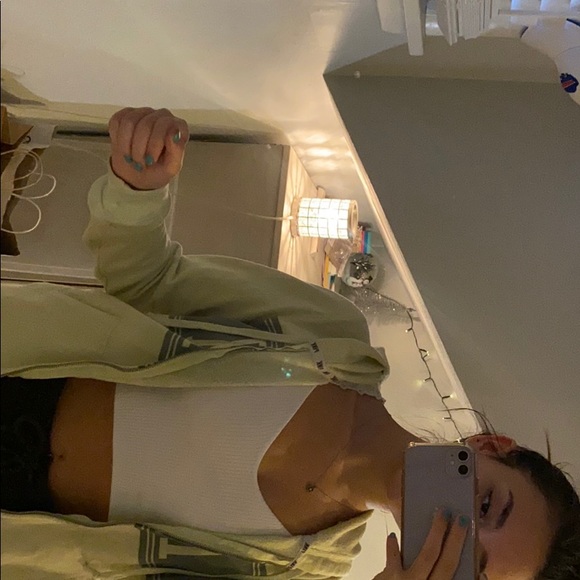 super light lime green/yellow PINK zip up hoodie - Picture 3 of 4